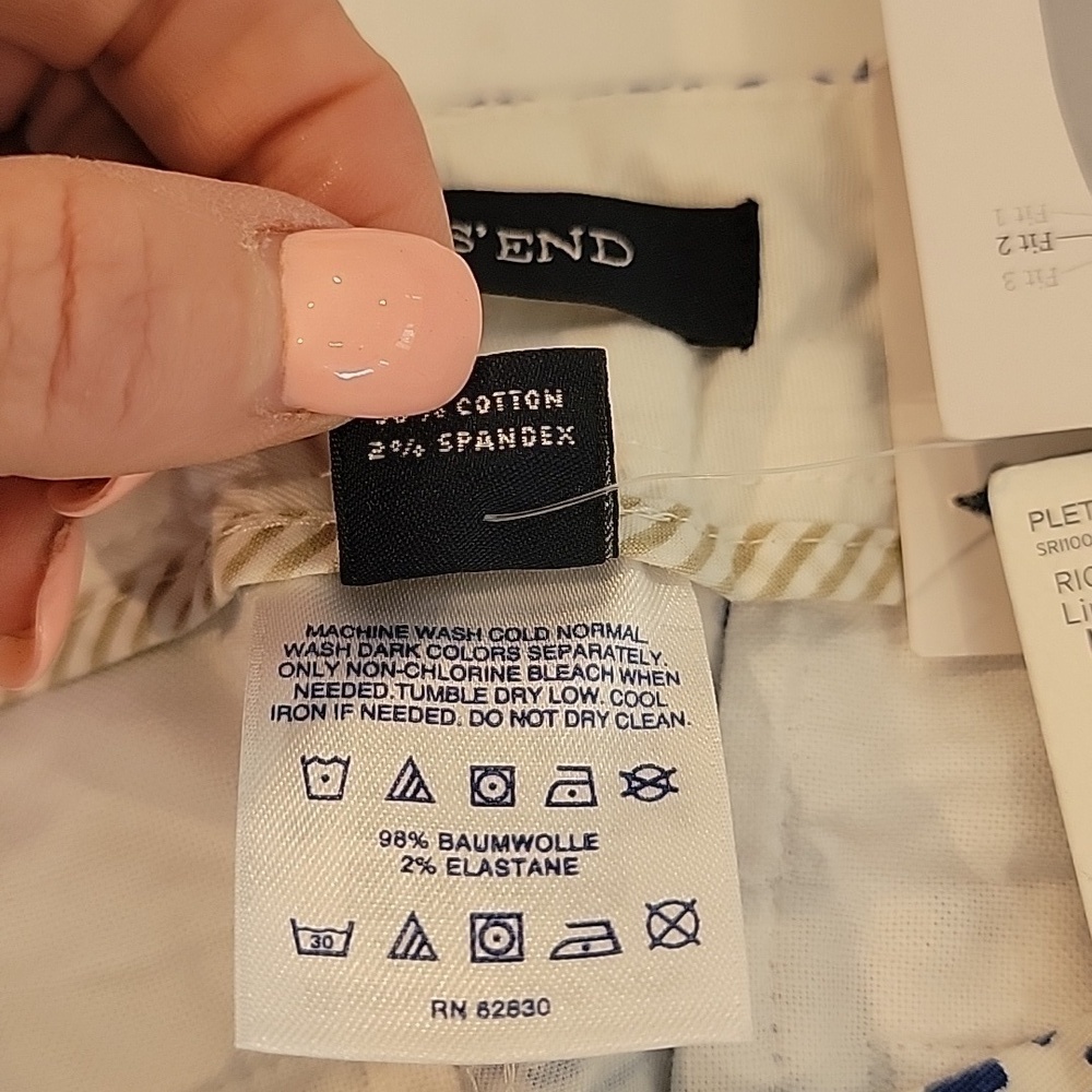 Lands' End Blue White Resort River Beach Print Mid Rise Capri Pants Size 2 - Picture 9 of 14